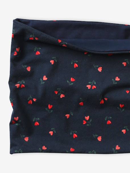 Printed Snood for Girls navy blue 