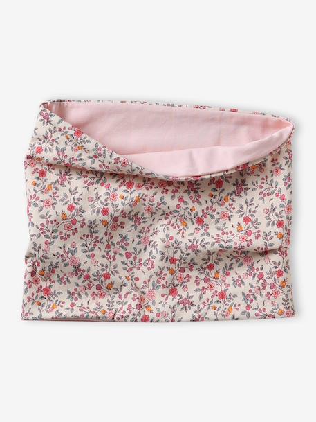 Girl's snood in floral print cotton multicoloured 