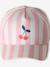 Striped Cotton Cap for Girls rose 
