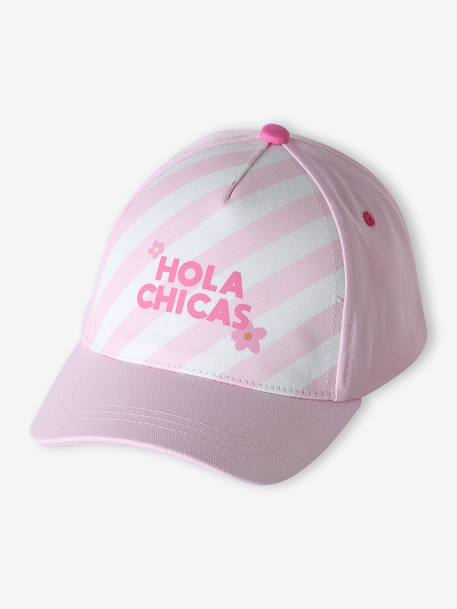 Girls' 'Hola Chicas' cotton cap rose 