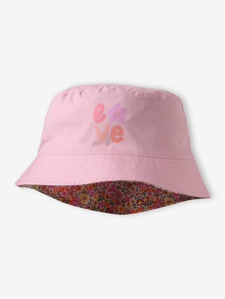 Reversible Bucket Hat for Girls rose 