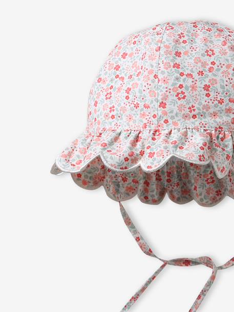 Girl's hat with scalloped trim ecru 
