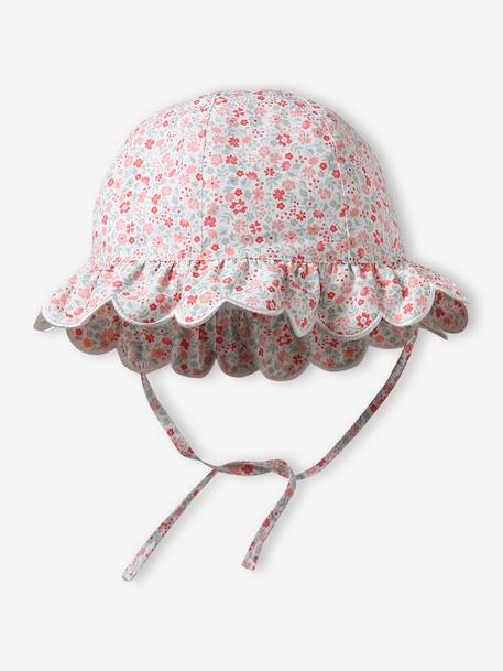 Girl's hat with scalloped trim ecru 