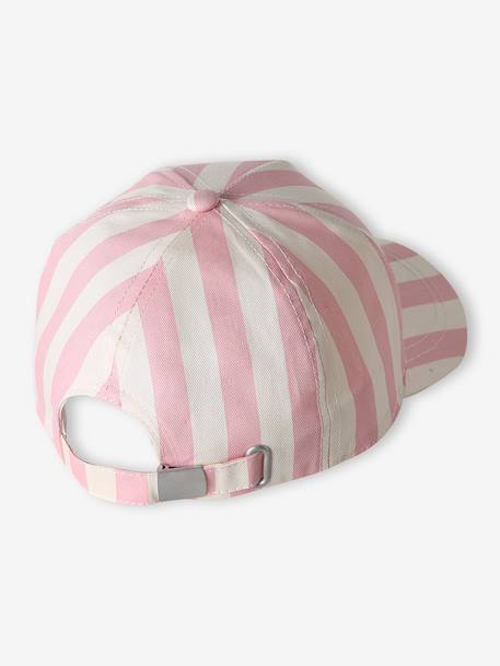 Striped Cotton Cap for Girls rose 