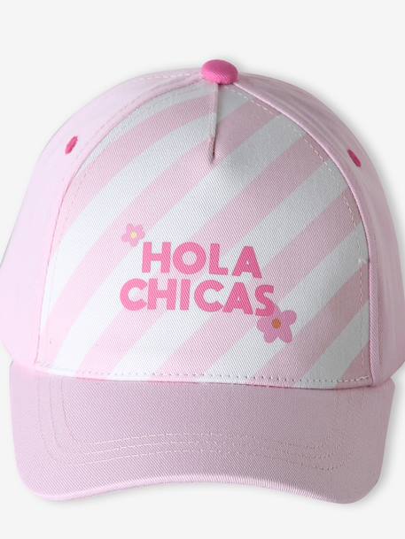 Girls' 'Hola Chicas' cotton cap rose 