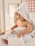 Customisable bath cape + wash mitt IN THE CLOUDS striped blue 