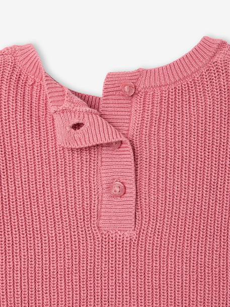 Embroidered baby top old rose+vanilla 