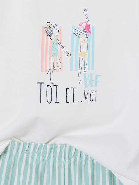 Pack of 2 girls' pyjama shorts ecru 