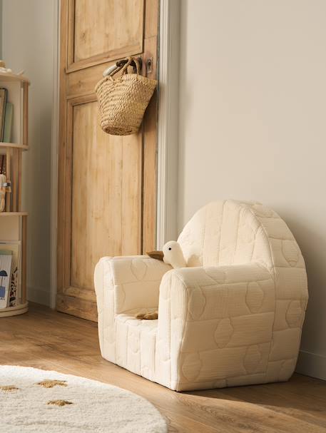 Nuage quilted foam armchair - customisable ecru 