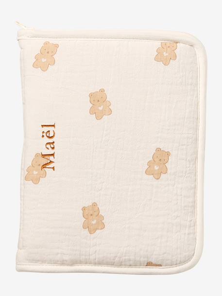 Health Record Cover in Cotton Gauze ecru 