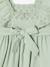 Cotton Gauze Occasion Wear Dress with Broderie Anglaise Sleeves, for Girls pale pink+sage green 