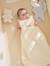 Customisable organic muslin sleeveless baby sleeping bag IN THE CLOUDS ecru 
