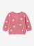 Embroidered baby top old rose+vanilla 