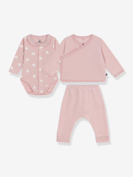 Velvet 3-piece baby set gift box rose 