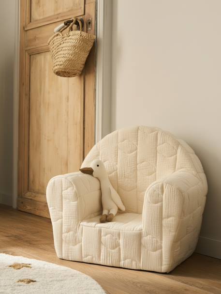 Quilted cloud foam armchair - customisable ecru 