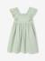 Cotton Gauze Occasion Wear Dress with Broderie Anglaise Sleeves, for Girls pale pink+sage green 