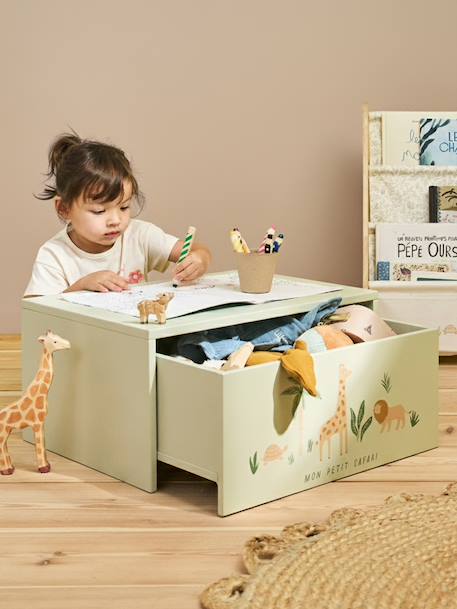Activity table with storage chest beige+rose 
