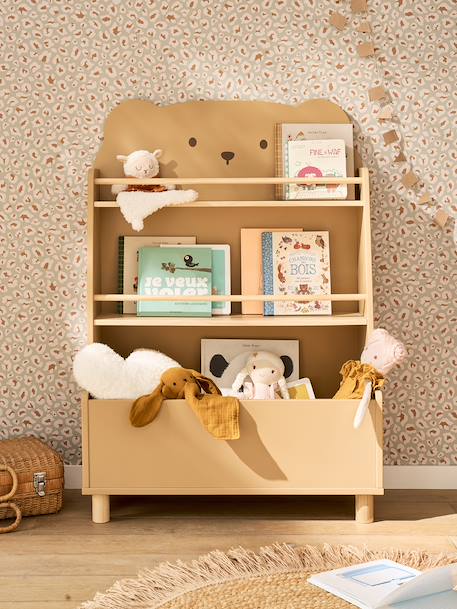 Low bear bookshelf for kids mocha 