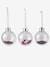 Set of 3 Baubles RED MEDIUM SOLID WITH DESIG 