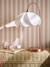 Table lamp with flower lampshade and metal base beige 