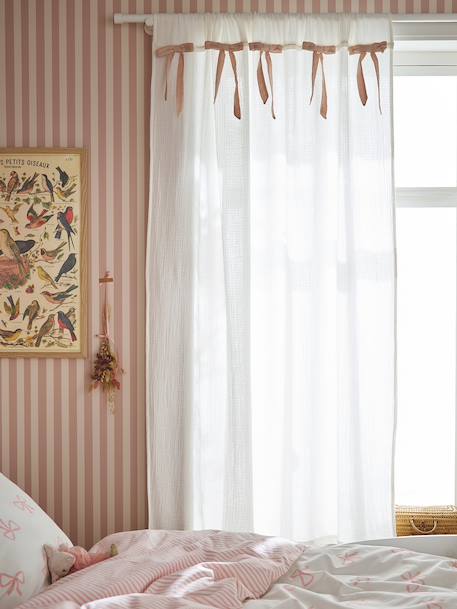 Dim-out cotton gauze tube curtain ecru 