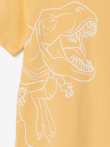 Printed boy's t-shirt aqua green+marl white+medium blue+mint green+ochre+olive+terracotta 