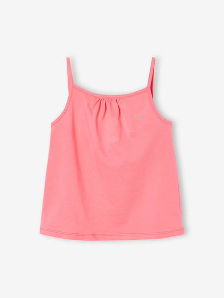 Pack of 3 Basics Tops with Thin Straps, for Girls ecru+raspberry pink+sage green 