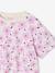 Cropped short-sleeved T-shirt for girls beige+ecru+rosy+striped violet 