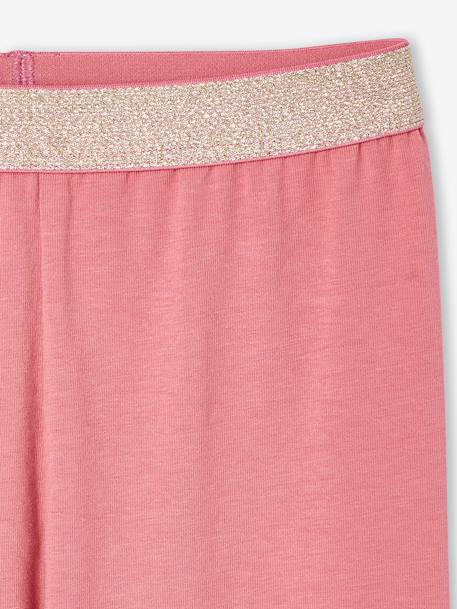 Leggings with Iridescent Waistband for Girls Black/Black+Dark Blue+marl grey+old rose 