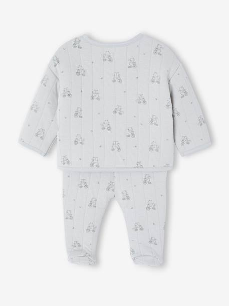 Quilted Set for Newborns aqua green+rose 