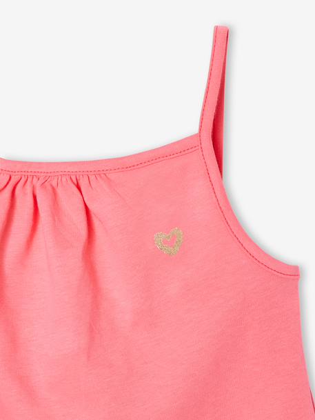 Pack of 3 Basics Tops with Thin Straps, for Girls ecru+raspberry pink+sage green 