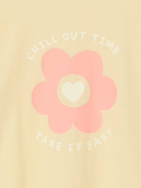 Pack of 3 long-sleeved girls' fancy t-shirts anthracite+coral+ecru+grey blue+indigo+mauve+rose 