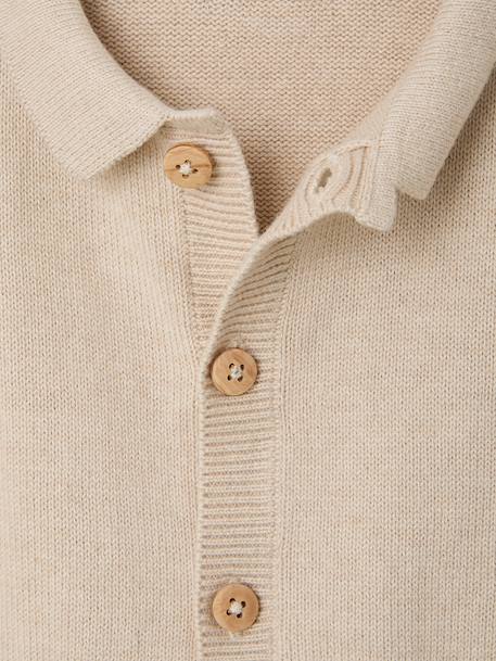 Bandana Bib & Sleepsuit Set for Boys marl beige 
