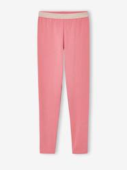Girls-Leggings with Iridescent Waistband for Girls