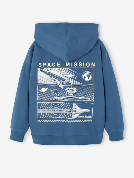Boy's fleece hooded sweatshirt ocean blue 