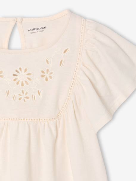 T-shirt blouse with short sleeves ecru 