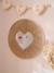 Paper rope heart mirror beige 