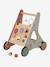 Baby Walker in FSC®100% Wood with Brakes, GREEN FOREST red+yellow 