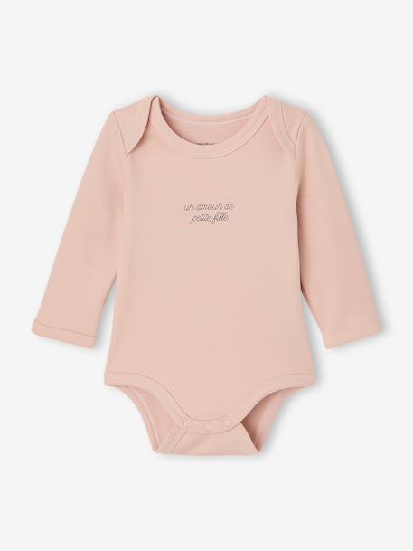 Bodysuits with long sleeves for babies with a floral print sage green 