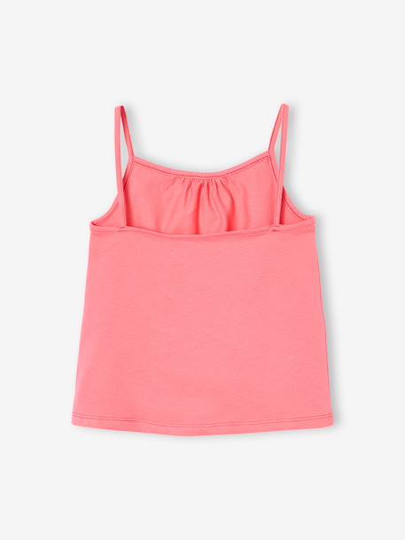 Pack of 3 Basics Tops with Thin Straps, for Girls ecru+raspberry pink+sage green 