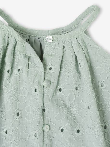 Broderie Anglaise Dress with Matching Accessory sage green 