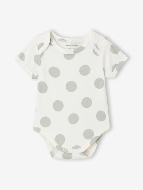 Pack of 5 short-sleeved baby bodysuits ecru 