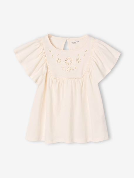 T-shirt blouse with short sleeves ecru 
