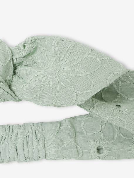 Broderie Anglaise Dress with Matching Accessory sage green 