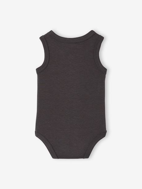 Pack of 2 organic cotton boy's bodysuits anthracite 
