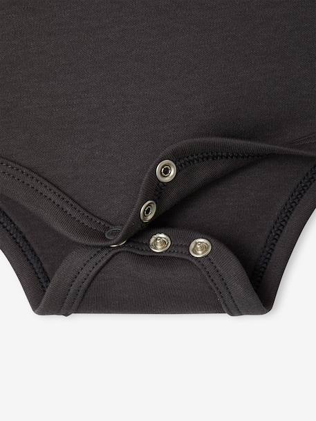 Pack of 2 organic cotton boy's bodysuits anthracite 