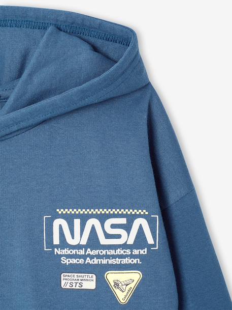 Boy's fleece hooded sweatshirt ocean blue 