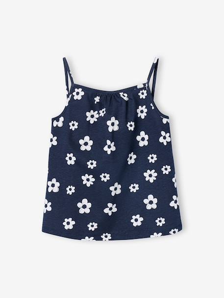 Pack of 3 Basics Tops with Thin Straps, for Girls ecru+raspberry pink+sage green 