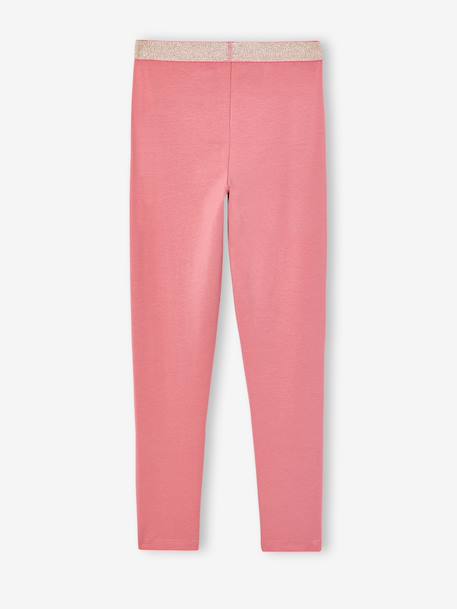 Leggings with Iridescent Waistband for Girls Black/Black+Dark Blue+marl grey+old rose 