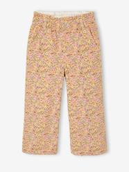 Girls-Wide-leg paperbag leopard print trousers for girls 